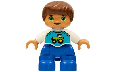 LEGO DUPLO Child Boy - Blue Legs, White Top with Tractor (47205pb055-used)