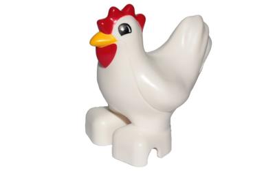 LEGO DUPLO Chicken, Hen - Semicircular Eyes (87320pb02)
