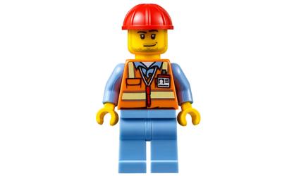 LEGO City Airport Worker - Male, Smirk and Stubble Beard (air050-used)
