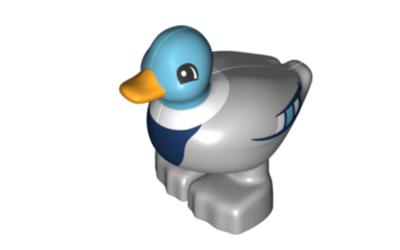 LEGO DUPLO Duck - Male, Medium Azure Head (bb0647c01pb03)