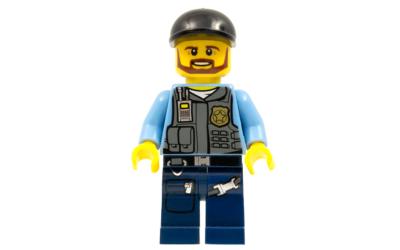 LEGO City Undercover Elite Police Officer 1 - Male, Brown Beard (cty0360-used)