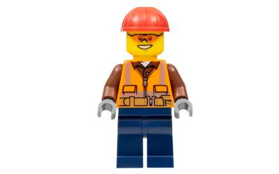 LEGO City Construction Worker - Male, Orange Sunglasses (cty0584-used)