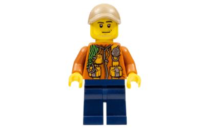 LEGO City Jungle Explorer - Male, Dark Orange Jacket with Pouches, Stubble Beard (cty0820)