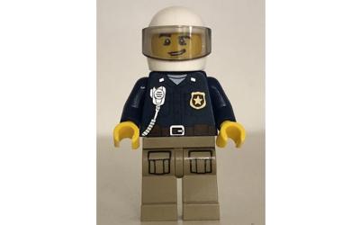 LEGO City Policeman - Male, White Helmet and Smirk (cty0868)