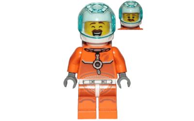 LEGO City Astronaut - Male, Orange Spacesuit with Dark Bluish Gray Lines (cty1034)