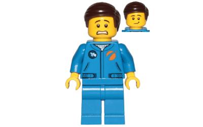LEGO City Astronaut - Male, Blue Jumpsuit, Dark Brown Hair (cty1041)