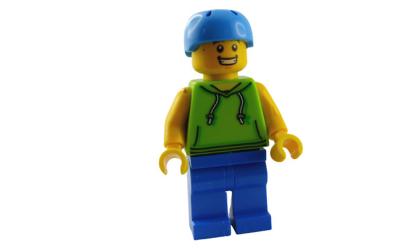 LEGO City Skateboarder - Male, Lime Hoodie (cty1138-used)