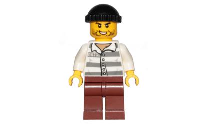 LEGO City Jail Prisoner 86753 - Male, Reddish Brown Legs, Beard Stubble (cty1156)