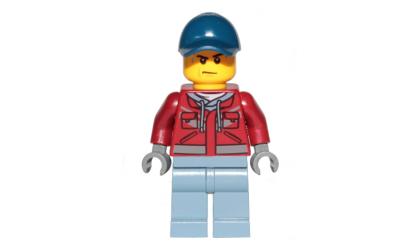 LEGO City Explorer - Male, Dark Red Hooded Sweatshirt, Sweat Drops (cty1172)