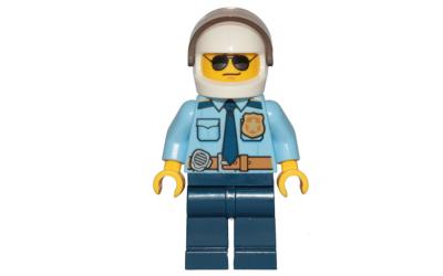 LEGO City Policeman - Male, White Helmet, Sunglasses (cty1249)