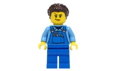 LEGO City Stuntz Crew - Female, Blue Overalls over Medium Blue Shirt (cty1500)