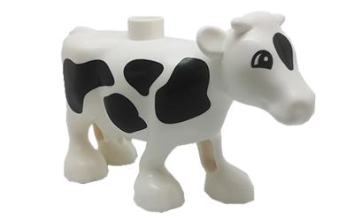 LEGO DUPLO White Cow - Adult, Walking, Black Spots (dupcow1c01pb03)