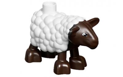 LEGO DUPLO Sheep - with Dark Brown Legs and Head (duplamb01pb01-used)