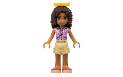LEGO Friends Andrea - Bright Pink Top with Red Cross Logo, Bow (frnd075-used)