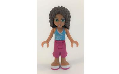 LEGO Friends Andrea - Medium Azure Top with White Trim (frnd078-used)