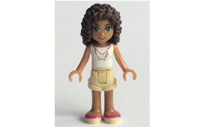 LEGO Friends Andrea - White Top with Necklace with Music Notes (frnd114-used)