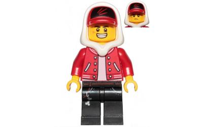 LEGO Hidden Side Jack Davids - Red Jacket, Large Smile / Grumpy (hs001-used)