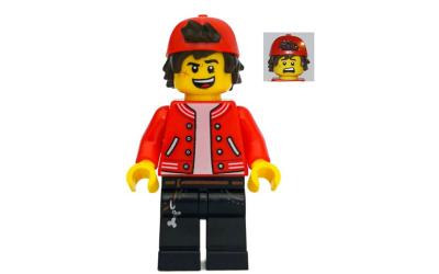 LEGO Hidden Side Jack Davids - Red Jacket, Open Mouth Smile / Scared (hs047-used)