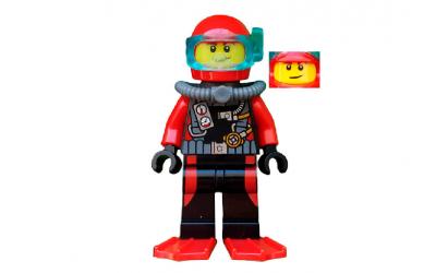 LEGO City Scuba Diver - Male, Red Flippers (cty0558-used)