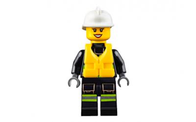 LEGO City Firefighter - Female, Reflective Stripes with Utility Belt and Flashlight (cty0650-used)
