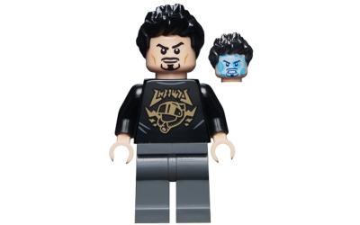 LEGO Super Heroes Tony Stark - Black Top with Gold Pattern (sh747)
