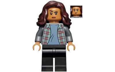 LEGO Super Heroes Michelle Jones - Dark Bluish Gray Plaid Jacket, Dark Brown Wavy Hair (sh776)
