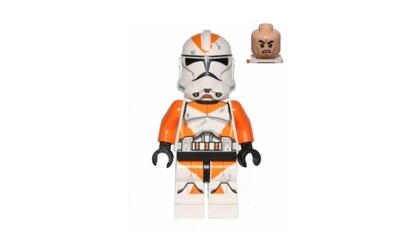 LEGO Star Wars Clone Trooper - Orange Arms, Dirt Stains, Scowl (sw0522-used)
