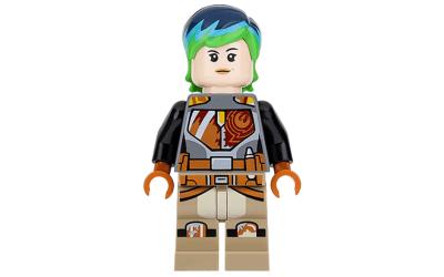 LEGO Star Wars Sabine Wren - Bright Green and Dark Blue Hair (sw0742-used)