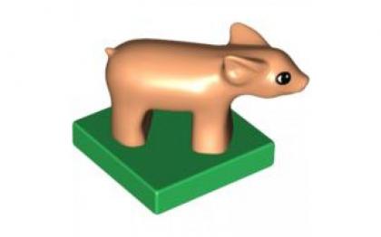 лего Duplo Pig Baby (Piglet) First Version on Green Base/Nougat 75726/75726