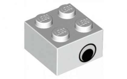 лего Brick 2 x 2 with Eye with Pattern on Two Sides, Offset/White 81508/81508