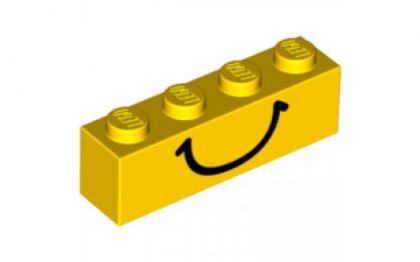 лего Brick 1 x 4 with Smile Pattern/Yellow 82356/82356