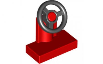 лего Vehicle, Steering Stand 1 x 2 with Black Steering Wheel/Red 9552/73081