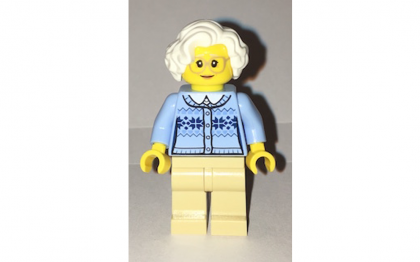 лего Grandmother - Fair Isle Sweater, White Hair, Tan Legs, Glasses cty0660