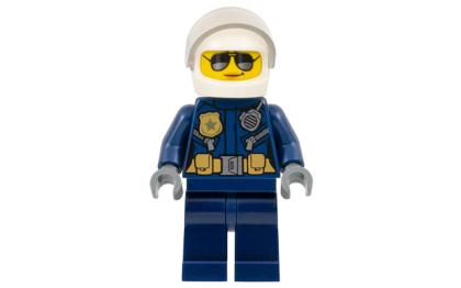 лего Police Motorcyclist - Female, Silver Sunglasses, Trans-Clear Visor cty1121-used