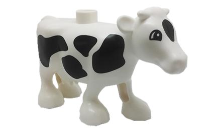 лего White Cow - Adult, Walking, Black Spots dupcow1c01pb03