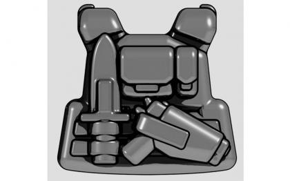 лего брикармс для минифигурки Бронежилет командира отряда Commando темно-серый PCV-CommandoDark=Gray