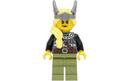 лего Viking Warrior - Female, Bright Light Yellow Hair with Winged Tiara vik039
